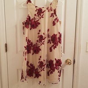 Beige embroidered dress